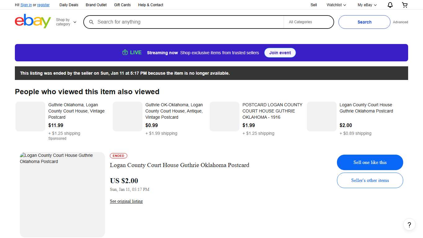 Logan County Court House Guthrie Oklahoma Postcard eBay